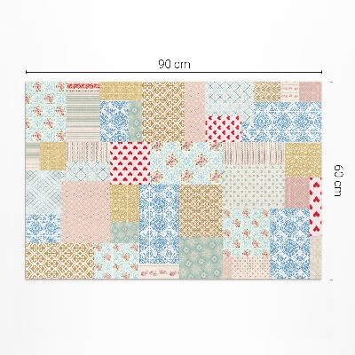 Vinylový koberec Patchwork rôzne kusy imitácia látky