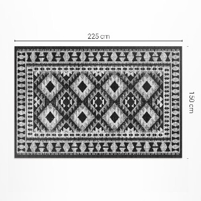 Vinylový koberec Čierne kosoštvorce imitácia látky