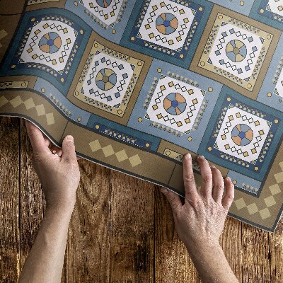 Vinylový koberec Geometrická kocka vzor v retro štýle