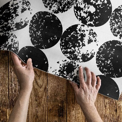 Vinylový koberec Čierne kruhy minimalistický vzor