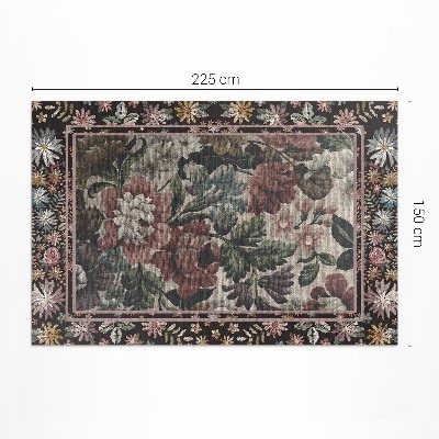 Vinylový koberec Bledé farby divé kvety vintage