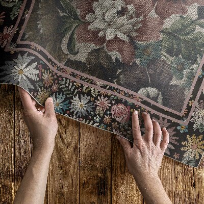 Vinylový koberec Bledé farby divé kvety vintage