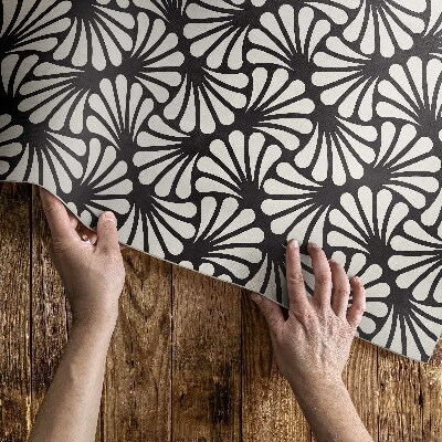 Vinylový koberec Geometria listy Ginkgo biloba art deco glamour