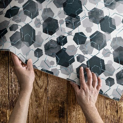 Vinylový koberec Akvarelové a lineárne hexagóny
