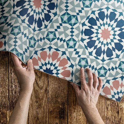 Vinylový koberec Kaleidoskop pastelový vzor geometrický