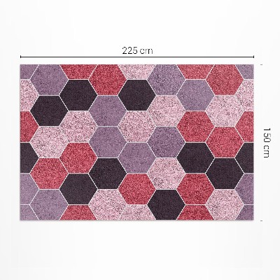 Vinylový koberec Dlaždice hexagóny imitácia plyšu