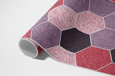 Vinylový koberec Dlaždice hexagóny imitácia plyšu