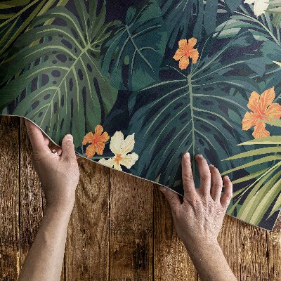 Vinylový koberec Vegetácia listy a kvety vintage