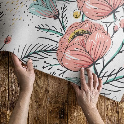 Vinylový koberec Pastelové kvety krásna jemná ilustrácia