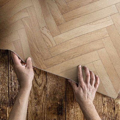 Vinylový koberec Elegantná rybia kosť svetlý drevený parket