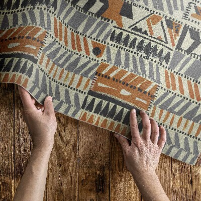 Vinylový koberec Boho lineárne abstrakcie štýl indiánsky
