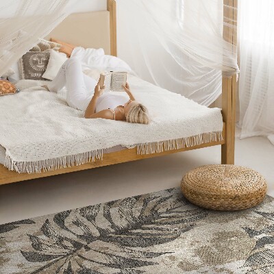 Vinylový koberec Boho listy rastliny s textúrou surový štýl
