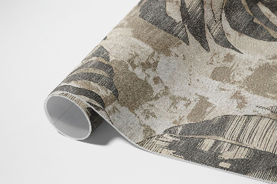 Vinylový koberec Boho listy rastliny s textúrou surový štýl