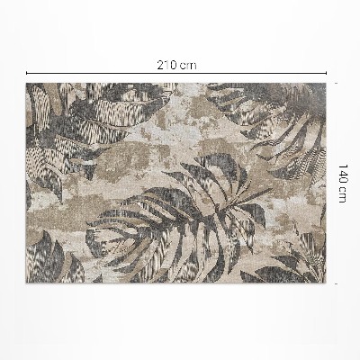Vinylový koberec Boho listy rastliny s textúrou surový štýl