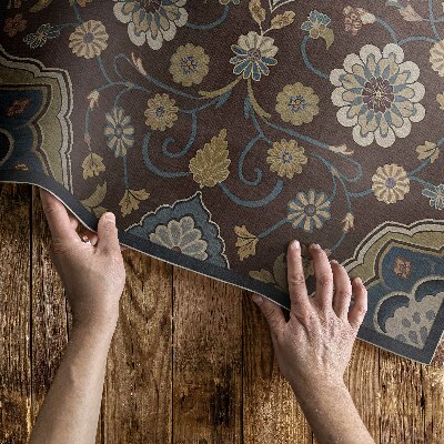 Vinylový koberec Kvety a rastliny ornamentálny vzor vintage