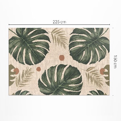 Vinylový koberec Boho listy monstery textilné pozadie