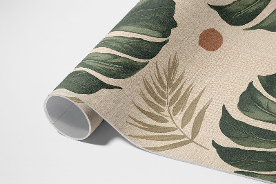 Vinylový koberec Boho listy monstery textilné pozadie