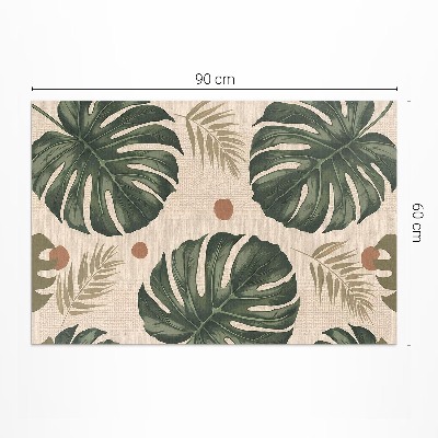 Vinylový koberec Boho listy monstery textilné pozadie
