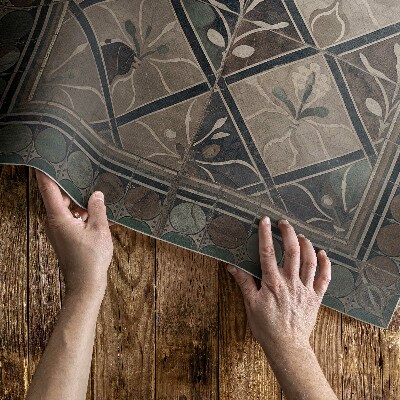 Vinylový koberec Elegantná geometria na vintage dlaždiciach