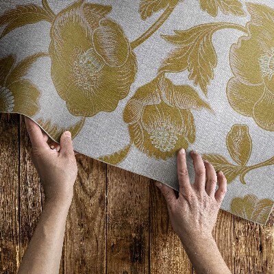 Vinylový koberec Botanický motív v retro štýle