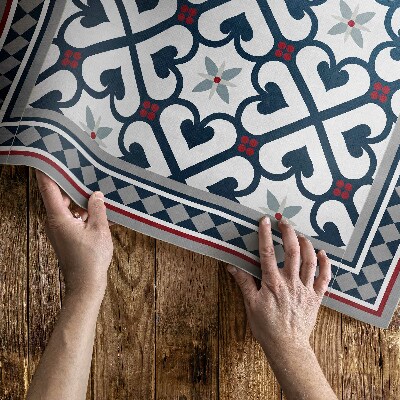 Vinylový koberec Dekoratívna geometrická kvetinová mozaika