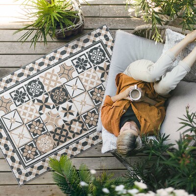 Vinylový koberec Dekoratívna mozaika s dekoratívne geometrické obkladačky s trojfarebnými obkladačkami