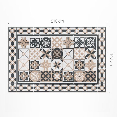 Vinylový koberec Dekoratívna mozaika s dekoratívne geometrické obkladačky s trojfarebnými obkladačkami