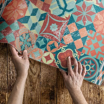 Vinylový koberec kvetinové obkladačky elegantné obkladačky