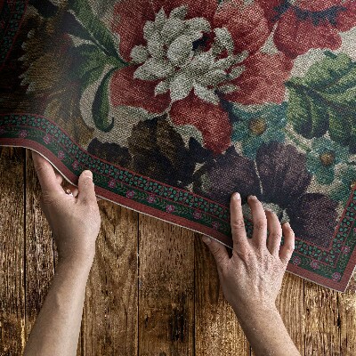 Vinylový koberec William Morris kvetinové motívy