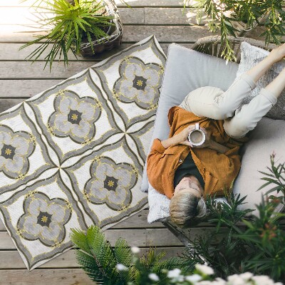 Vinylový koberec Boho listy na pozadí vlnovky ilustrácia