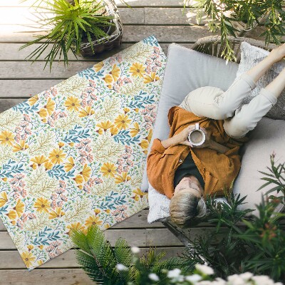 Vinylový koberec Vegetácia vintage listy a kvety