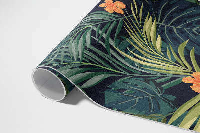 Vinylový koberec Listy a kvety tropickej monstery