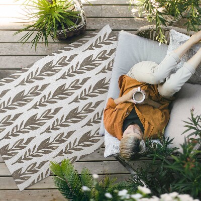 Vinylový koberec Listy maľované vo vintage boho štýle