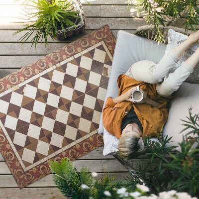 Vinylový koberec Geometrické kvetinové vzory v retro štýle
