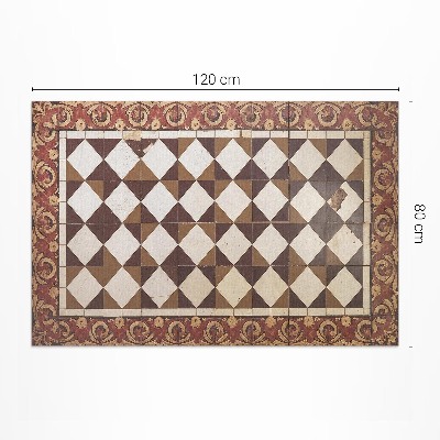 Vinylový koberec Geometrické kvetinové vzory v retro štýle