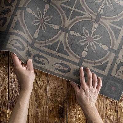 Vinylový koberec Elegantná geometria na vintage dlaždiciach