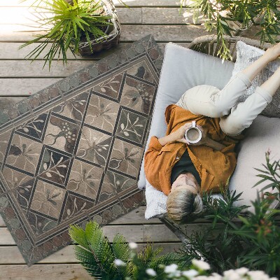 Vinylový koberec Rustikálna geometria na vintage dlaždiciach