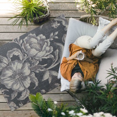 Vinylový koberec Botanický motív v retro štýle
