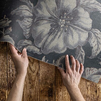 Vinylový koberec Botanický motív v retro štýle