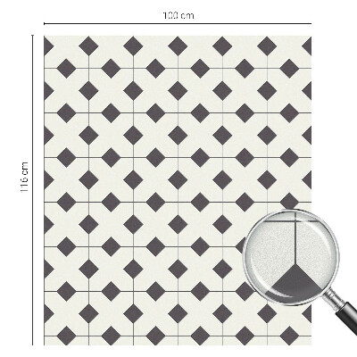 Samolepiaca fólia na sklo vitrážová Čierne a biele diamanty