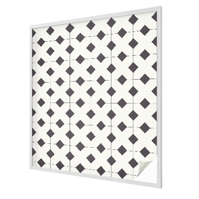 Samolepiaca fólia na sklo vitrážová Čierne a biele diamanty