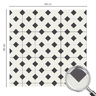 Samolepiaca fólia na sklo vitrážová Čierne a biele diamanty