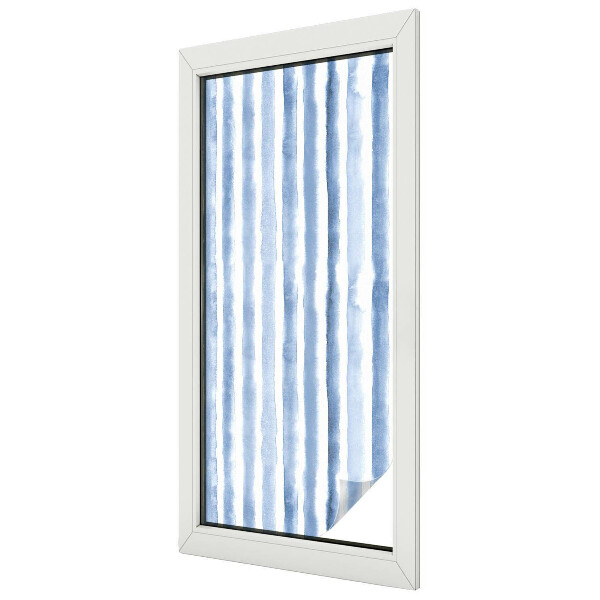 Matná fólia na okno vitráž Modré pruhy