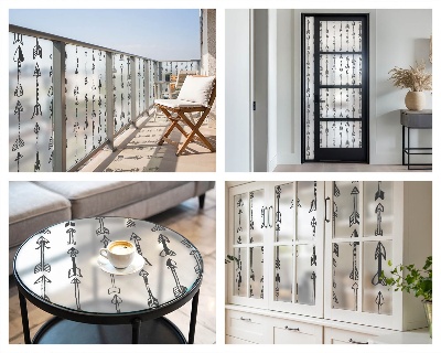 Ochranná fólia na sklo vitráž Geometrické šípky