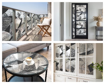 Matná fólia na okno vitráž Geometrické útvary