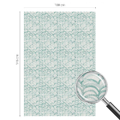 Matná fólia na okno vitráž Zelená vlna