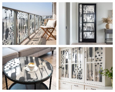 Nepriehľadná fólia na okno Pruhy a bodky