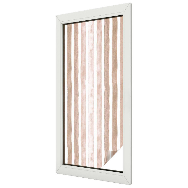 Samolepiaca fólia na sklo vitrážová Hnedé pásy