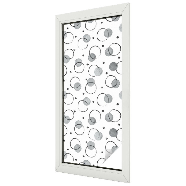 Matná fólia na okno vitráž Sivé kolesá