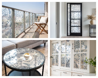 Ochranná fólia na sklo vitráž Rastlinný motív